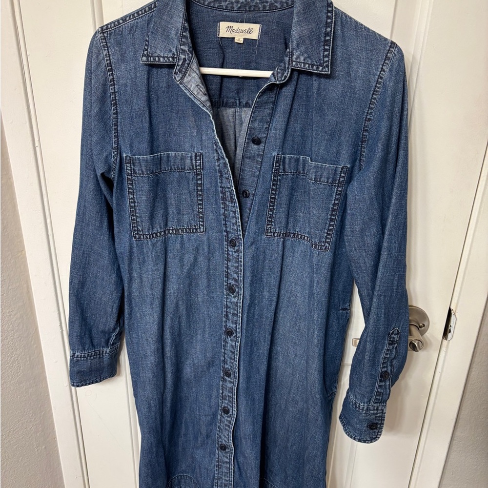 Madewell Blue Denim Shirt Dress